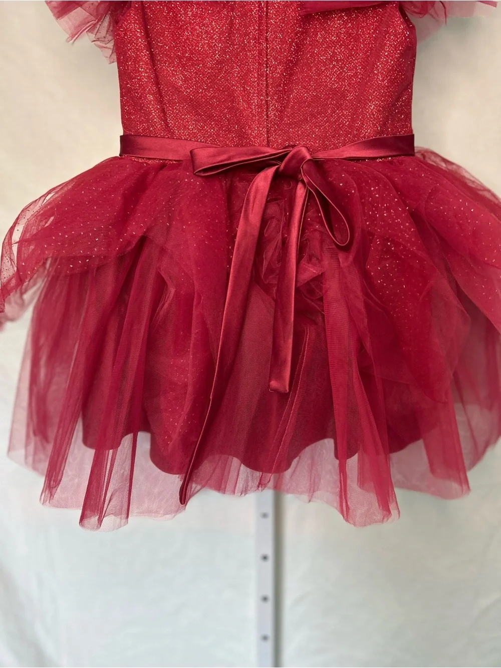 Tip Top Kids Red Sequin Glitz Pageant Tutu Gown Dress 6 Holiday Party